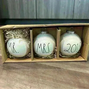 NEW! Rae Dunn Mr. & Mrs. 2018 ornaments